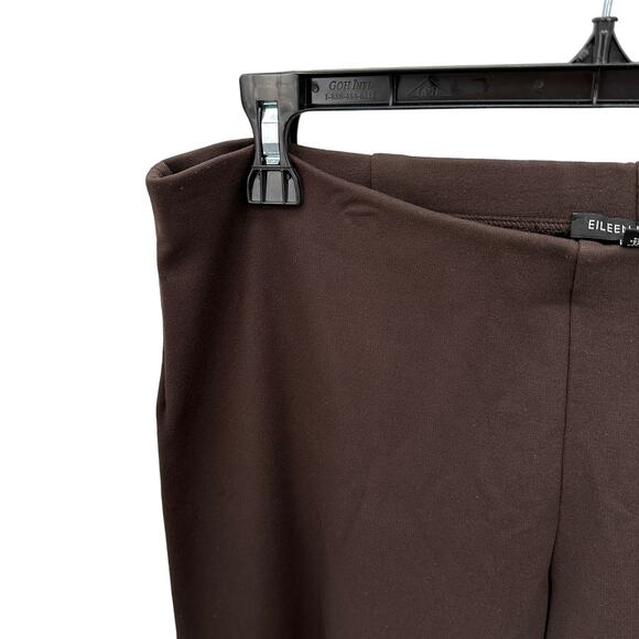 EILEEN FISHER Brown Pull On Elastic Waist Straight Leg Pants // M - Picture 3 of 8